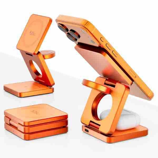 3-in-1 Foldable Magnetic Wireless Charging Desktop Stand