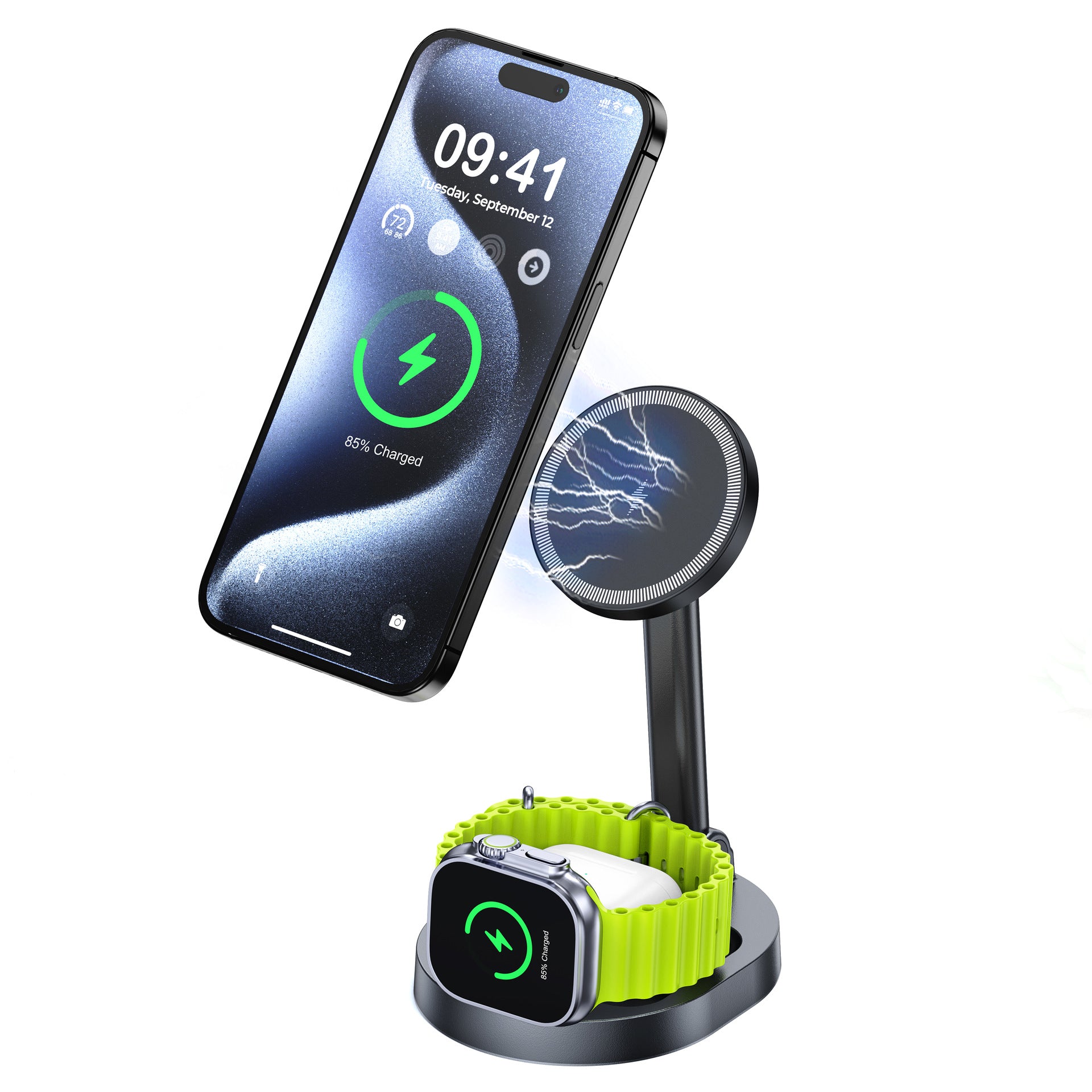 Magnetic 3-in-1 Wireless Charging Stand