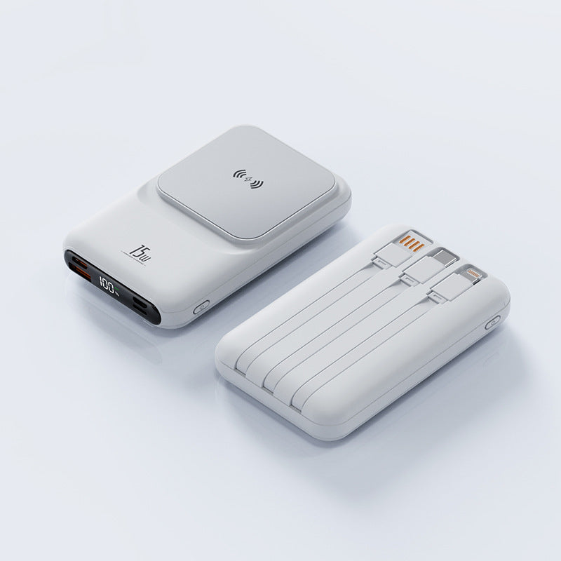 Magnetic Wireless Charger Power Bank With Cable Super Fast Charge Mobile Power 10000 MA