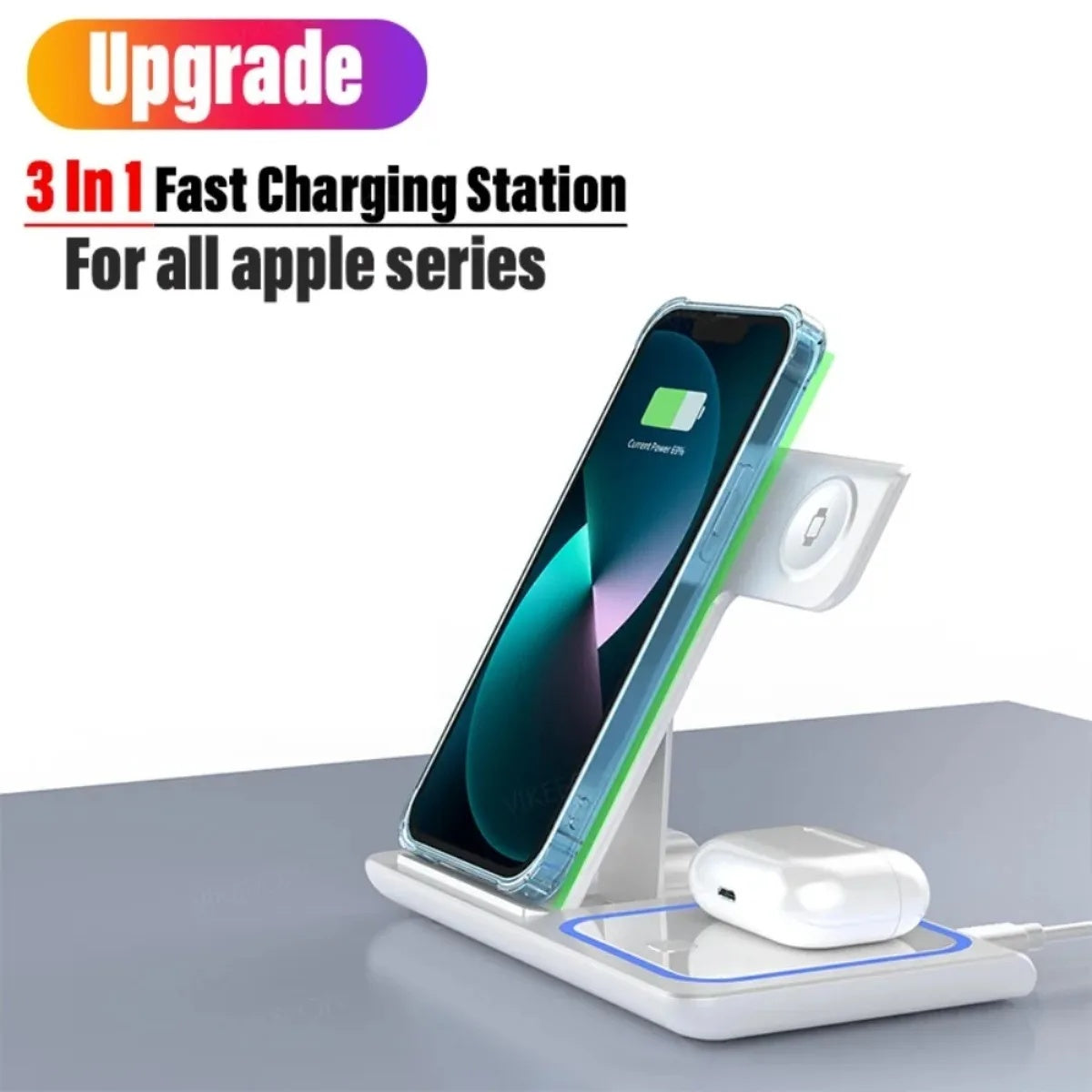3-in-1 Wireless Travel Charging Stand For 16-12 Pro Max, IWatch S10-2 SE Ultra, AirPods 4 3 Pro, Foldable Fast Charging Station