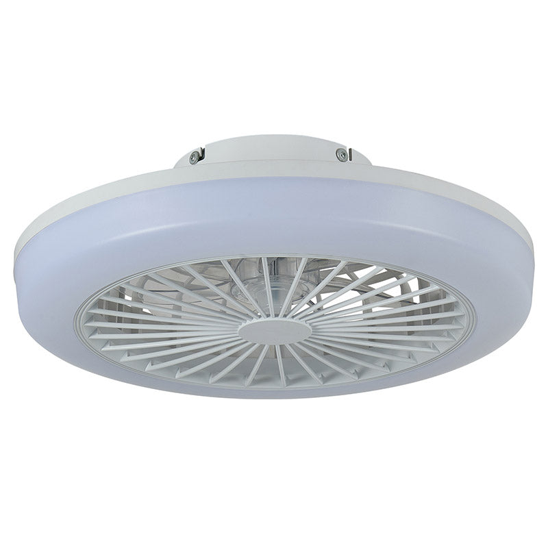 18 Inch Ceiling Fan With RGB Light Remote, Smart LED Ceiling Fans With Remote App Control, Modern Low Profile Dimmable Light Ceiling Fan For Bedroom Living Room White
